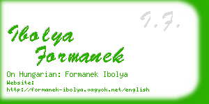 ibolya formanek business card